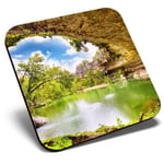 Square Single Coaster - Hamilton Pool Sinkhole Texas USA  #16167