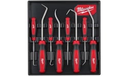 Milwaukee Mounting Hooks Set of 8: 2 x Flat, 2 x Curved, 2 x 90°, 2 x 45°, Red