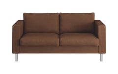 Solid 2-Sits Soffa - Borstad aluminium/Sahco Ecriture 0570 Terracotta