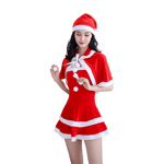 Damkläder Julfru Kostym Santa Mean Girls Uppträdande Kostym Festkläder Röd Jultomte Cosplay Outfit Med Hatt Med Kappa With Cape XL