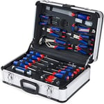 WORKPRO - Caisse à Outils Complète en Aluminium - 119 Pièces - Acier Chrome-Vanadium et Acier au Carbone - Bleu