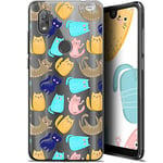 Caseink Coque pour Wiko View 2 (6) Gel HD [ Nouvelle Collection - Souple - Antichoc - Imprimé en France] Chat Danse