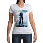 T-Shirt Femme Col V Final Fantasy Vii Advent Children Cloud Jeux Video Rpg