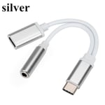 Adapter Cable Audio Splitter Usb Type C To 3.5mm Silver