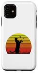 Coque pour iPhone 11 T-shirt rétro chat et papillons