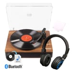 Record Player with Bluetooth Output, Speakers, Wireless Headphones USB MP3 RP162