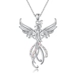 ONEFINITY Phoenix Necklace 925 Sterling Silver Rising Phoenix Necklace Pendant Rise From The Ashes Jewelry for Women