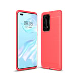 Huawei P40 Pro Plus Carbon Fibre Case  Red