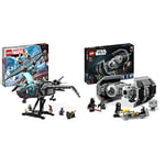 LEGO 76248 Marvel The Avengers Quinjet, Spaceship Building Toy & 75347 Star Wars TIE Bomber Model Building Kit, Starfighter with Gonk Droid Figure & Darth Vader Minifgure