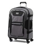 Travelpro Bold Valise à Bagages Extensible 66 cm, légère, Robuste, Gris/Noir, Checked-Medium 26-inch, Bold – Bagage Extensible Souple avec roulettes pivotantes