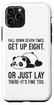 Coque pour iPhone 11 Pro Fall Down Seven Times, Get Up Eight - Humour amusant Lazy Panda