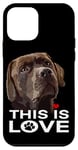 Coque pour iPhone 12 mini This Is Love Chocolate Lab