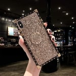 Phone Case IBHT Glitter Diamond Phone Case For IPhone X 11 Pro 8 7 6 XS MAX XR SE 2020 Cover Shockproof Flash Diamond Back Case 1 (Color : Gold, Size : For iPhone XS)