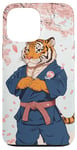 Coque pour iPhone 13 Pro Max Tigre Jiu Jitsu Gi Dessin animé Arts martiaux Anime