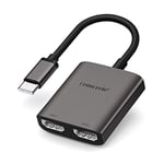 Lemorele USB C to Dual HDMI Adapter 4K @60HZ, Type C to HDMI Converter for MacBook/MacBook Pro 2020/2019/2018, MacBook Air 2020, Chromebook Pixel, XPS 15/14, Surface GO, Samsung Galaxy, etc