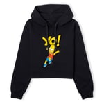 The Simpsons Yo! Bart Women's Cropped Hoodie - Black - XS - Black