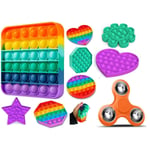 4-Pack. 2 POP IT RAINBOW + 1 SLUMPVIS + 1 POP IT FIDGET