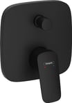 hansgrohe Logis - Mitigeur baignoire encastré pour iBox universal, Robinet baignoire carré 2 sorties, Mitigeur monocommande, Noir mat, 71405670