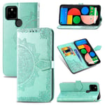 Vihreä Yhteensopiva Google Pixel 4A 5G Mandala Embossed Case -Kotelon Kanssa