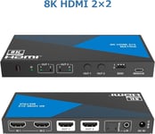 NÖRDIC 8K HDMI 2.1 Matrix switch 2x2 med audio extraktor Toslink & Stereo EDID CEC, Dolby Atmos, Digital Plus, DTS-EX