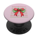 Noeud coquette ruban Merry Christmas Technician Radiography PopSockets PopGrip Interchangeable