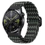 (Huawei Watch 42mmMustanvihreä)Nylon punottu lenkkihihna Samsung Watch 3/4 Active 2 Huawei Watch 3/GT Rannekoru Ranneke Amazfit GTR/Stratos Belt|