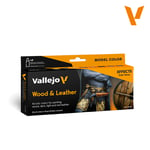 Vallejo Model Color Paint Set - Wood & Leather (8 x 18 ml)