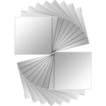 16pcs miroir autocollant miroir décoratif adhésif miroir argent carré amovible mosaïque décoratif auto-adhésif salle de bain salon chambre (15 × 15cm)