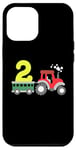 Coque pour iPhone 12 Pro Max Tracteur agricole 2ème anniversaire 2 ans pour tout-petits garçons enfants