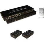 Yatek - Matrice hdmi 2x6, 2 entrées et 6 sorties, 4 RJ45 pour étendre hdmi sur 60m de câble réseau + 2 sorties hdmi YK-0206PRO + 2 YK-0206-RX