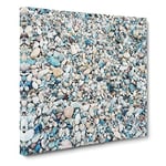 One Thousand Pebbles Painting Modern Canvas Wall Art Print Ready to Hang, Framed Picture for Living Room Bedroom Home Office Décor, 20x20 Inch (50x50 cm)