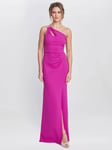 Gina Bacconi Bryony Diamante Strap One Shoulder Maxi Dress, Fuchsia