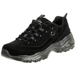 Skechers Women's D'Lites Play ON Sneaker, Black Trubuck/Trim #l, 9 UK