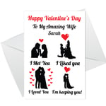 Personalised Valentines Day Card For Her Valentines Day Card For Wife