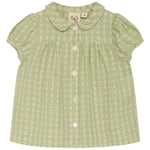 Flöss Stella Blus Lime Gingham | Grön | 86 cm