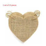 Set med 1 Love Rustik Linne Jute Burlap Spets Party Pennant Girlang 13*13.5CM