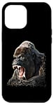 Coque pour iPhone 12 Pro Max Mean Gorilla Face pour hommes, femmes et enfants – Gorilla à dos argenté