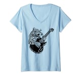 Womens Guitarist Guitar - Guitar Player Jaguar Dad Mom V-Neck T-Shirt