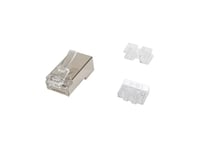 Utrusta 121147, Rj-45, Satinstål, Transparent, Handstik, Rak, Cat6a, Guld