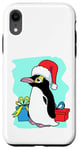 Coque pour iPhone XR Pingouin de Noël avec bonnet de Père Noël et cadeaux - Art de vacances