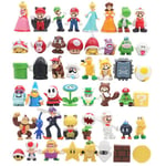 48:e/ Set Super Mario Family Luigi Yoshi Bowser Wario Peach Toad Daisy Figurmodell Leksaker-WELLNGS