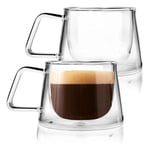 VAHDAM, Tasses À Café En Verre À Double Paroi (2 Pièces) 200ml Tasses Isolées | RÉSISTANT & ÉLÉGANT | Ensemble De Tasses À Thé | Cadeau De Tasses Lave-Vaisselle, Au Micro-Ondes Et & Réfrigérateur