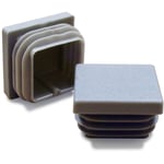 Ajile - Embout Insert Protection à Ailettes Entrant Patin Pied de Chaise Meuble Mobilier Tubulaire Carré en Plastique gris Pour Tube 25 x 25 mm