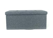 Biancheriaweb Pouf coffre rembourré pliable modèle double liner couleur gris