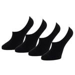 Amazon Essentials Women's Sneaker No-Show Socks, 4 Pairs, Black, 4-7