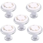 Ccykxa - Lot de 5 poignées rondes intérieures 32 mm pour armoire/commode fille/placard enfant/cuisine avec quincaillerie attachée – Boutons de porte