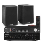 SHFB65 BookShelf HIFi Speaker System with AD200B Amplifier, Bluetooth, DAB+ & CD