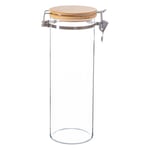 Glass Storage Jar with Wooden Clip Lid 1.75 Litre