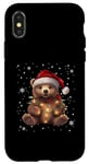 Coque pour iPhone X/XS Ours de Noël Lumières de Noël Père Noël Ours en peluche Noël