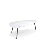 EMU - Terramare Large Coffee Table, Frame: Indian Brown, Top: Porcelain Stoneware, Statuario White - Soffbord utomhus - Alfredo Chiaramonte,Marco Marin - Brun - Metall/Sten